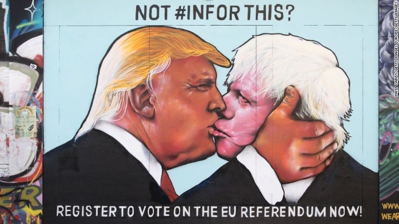 brexit http://edition.cnn.com/2016/05/24/europe/donald-trump-boris-johnson-street-art-kissing/