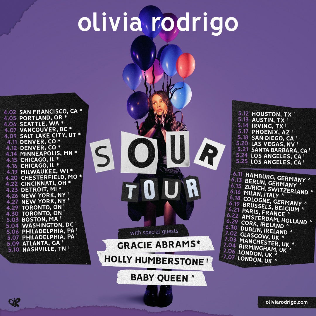 olivia rodrigo world tour dates