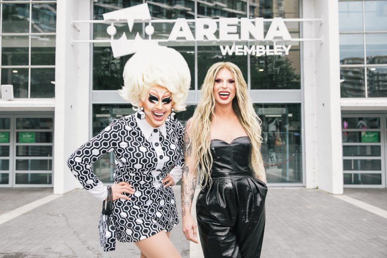 Trixie and Katya Live outside the OVO Arena