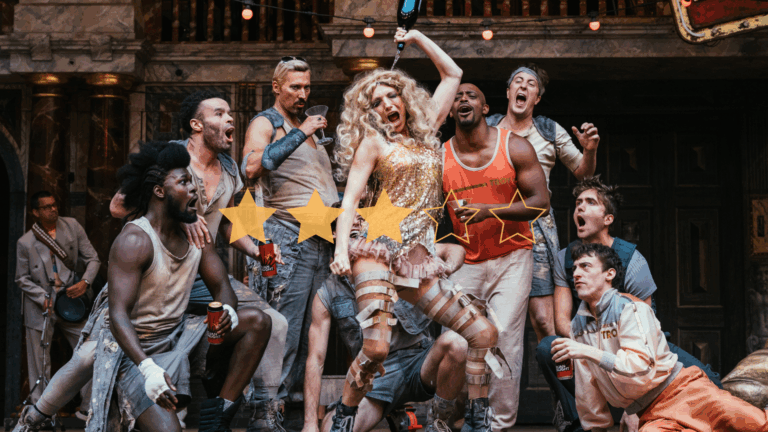 Lucy McCormick and the cast of Troilus and Cressida